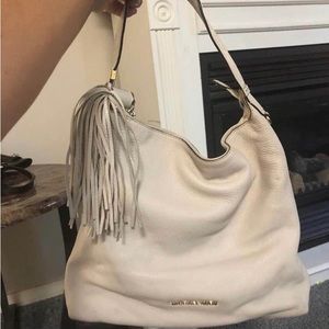White Michael kors tassle bag